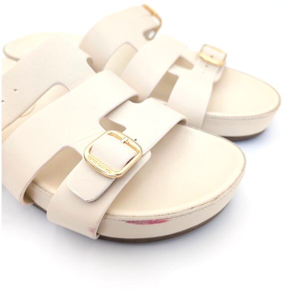 Vince Camuto Freoda Double Buckle Platform Slide Sandals Cream Size US9M EU40 - Picture 9 of 10